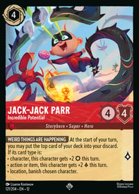 Jack-Jack Parr — Incredible Potential Disney Lorcana card