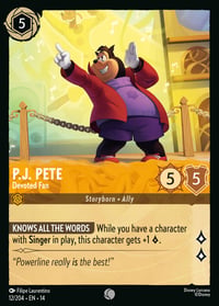 P.J. Pete — Devoted Fan Disney Lorcana card
