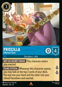 Priscilla — Efficient Clerk Disney Lorcana card