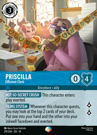 Priscilla — Efficient Clerk Disney Lorcana card