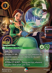Belle — Exceptional Writer Disney Lorcana card