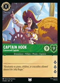 Captain Hook — Concerned Captain Disney Lorcana card