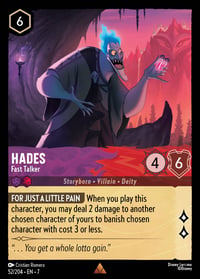 Hades — Fast Talker Disney Lorcana card