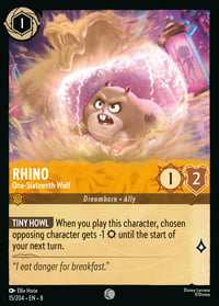 Rhino — One-Sixteenth Wolf Disney Lorcana card