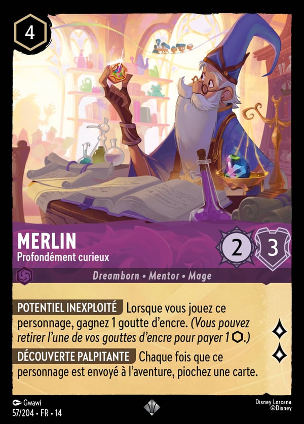 Merlin – Profondément curieux, carte Lorcana