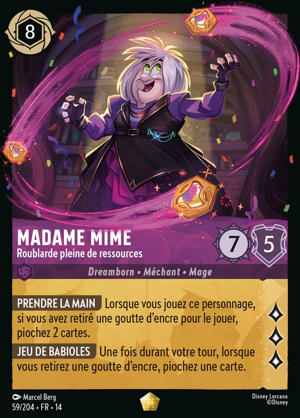 Madame Mime – Roublarde pleine de ressources, carte Lorcana