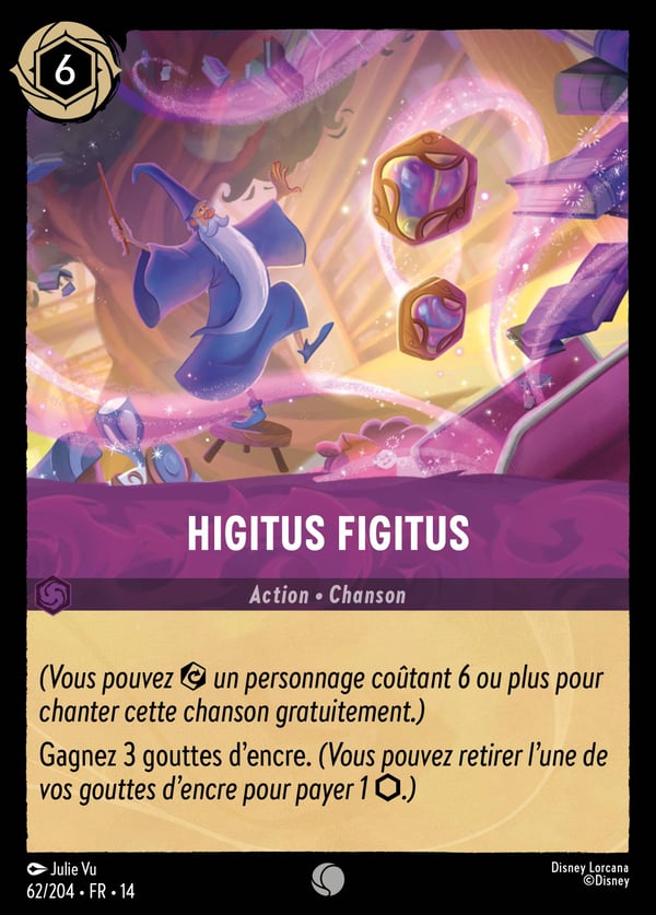 Higitus Figitus, action chanson française Hyperia City 62/204, galerie officielle Disney Lorcana