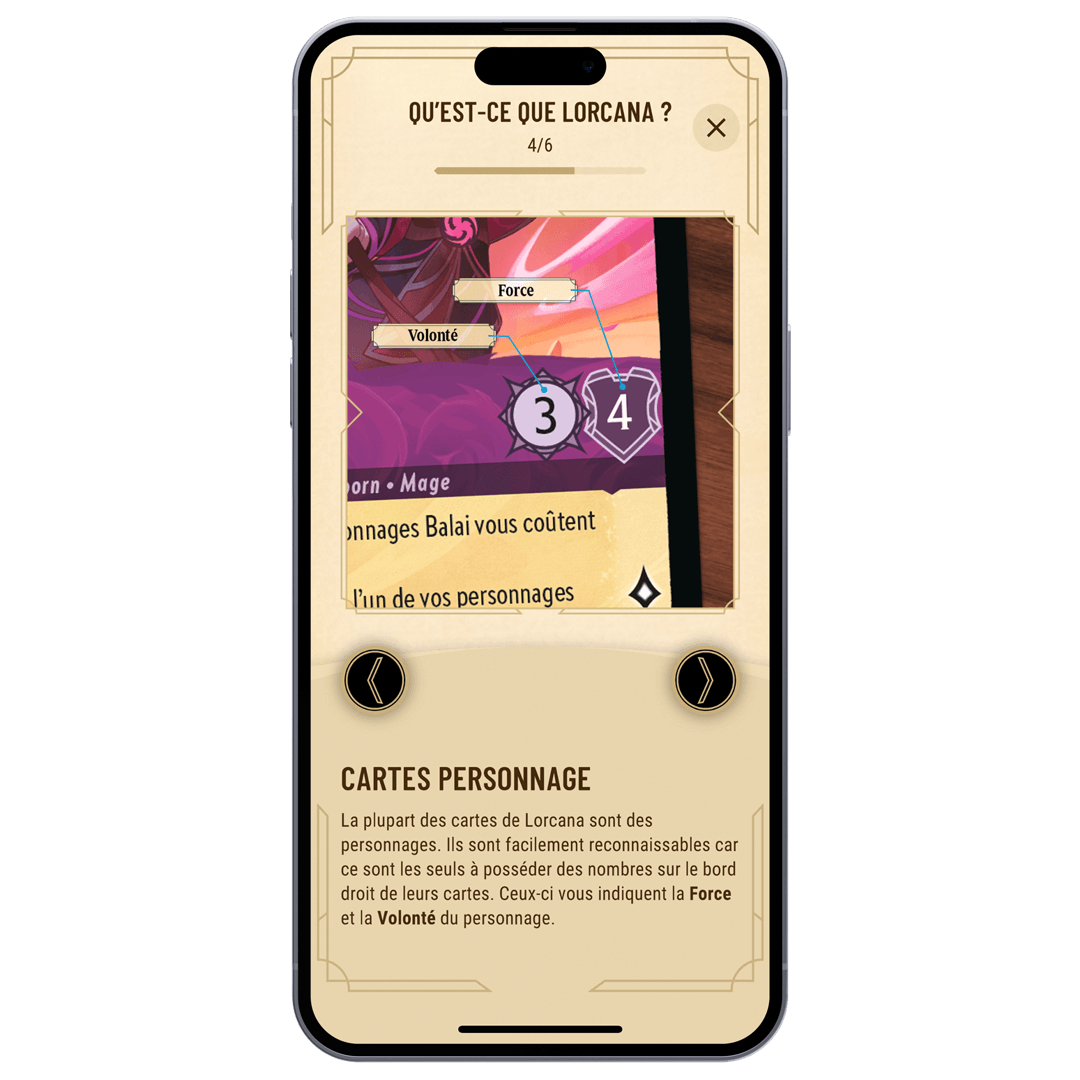Capture d'écran du Comment jouer de l'application Disney Lorcana