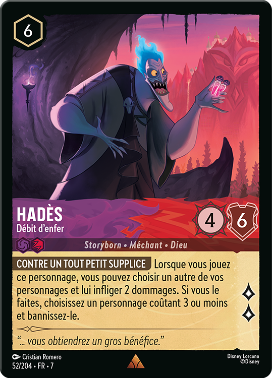 Hades - Débit d'enfer card from the Disney Lorcana Trading Card Game