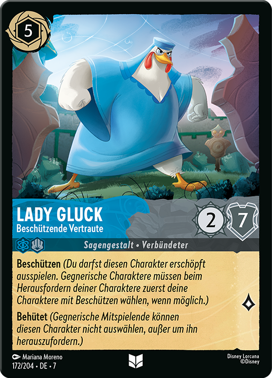 Lady Gluck - Beschützende Vertraute card from the Disney Lorcana Trading Card Game