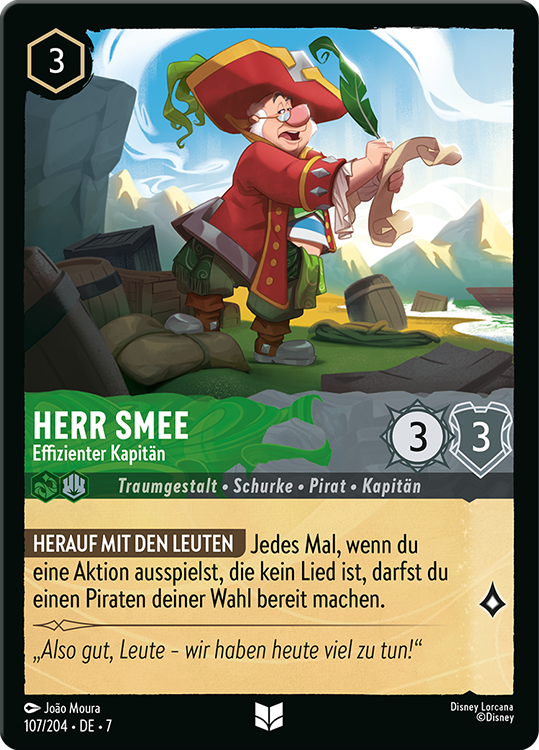 Herr Smee - Effizienter Kapitän card from the Disney Lorcana Trading Card Game