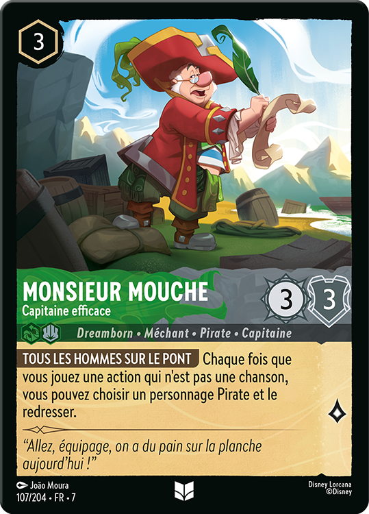 Monsieur Mouche - Capitaine efficace card from the Disney Lorcana Trading Card Game