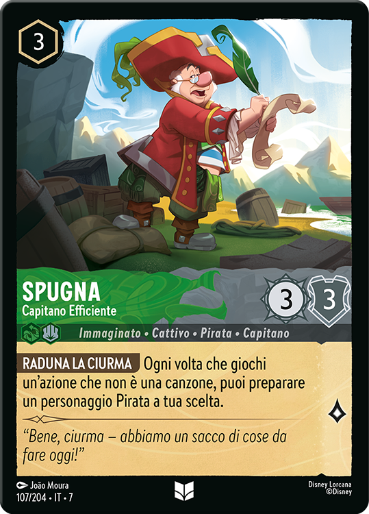 Spugna - Capitano Efficiente card from the Disney Lorcana Trading Card Game