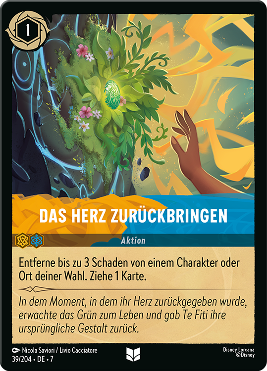 Das Herz Zurückbringen card from the Disney Lorcana Trading Card Game