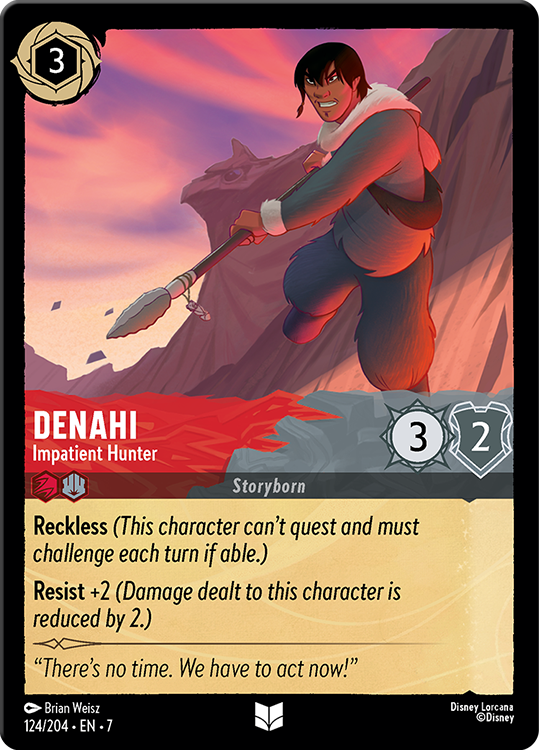 Denahi - Impatient Hunter card from the Disney Lorcana Trading Card Game