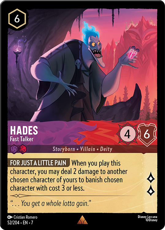 Hades - Fast Talker card from the Disney Lorcana Trading Card Game