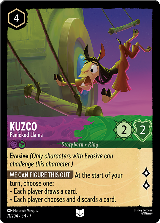 Kuzco - Panicked Llama card from the Disney Lorcana Trading Card Game