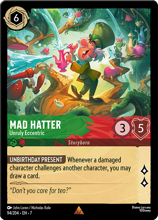 Mad Hatter - Unruly Eccentric card from the Disney Lorcana Trading Card Game