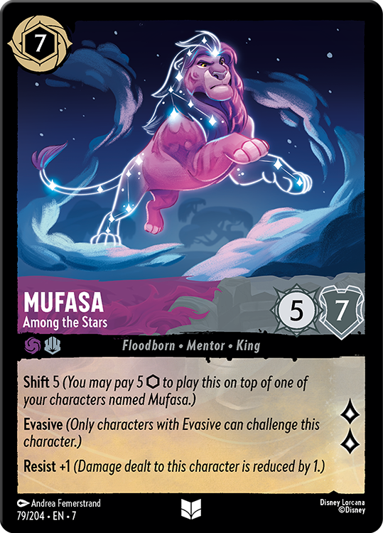 Mufasa - Among the Stars card from the Disney Lorcana Trading Card Game