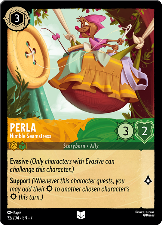 Perla - Nimble Seamstress card from the Disney Lorcana Trading Card Game