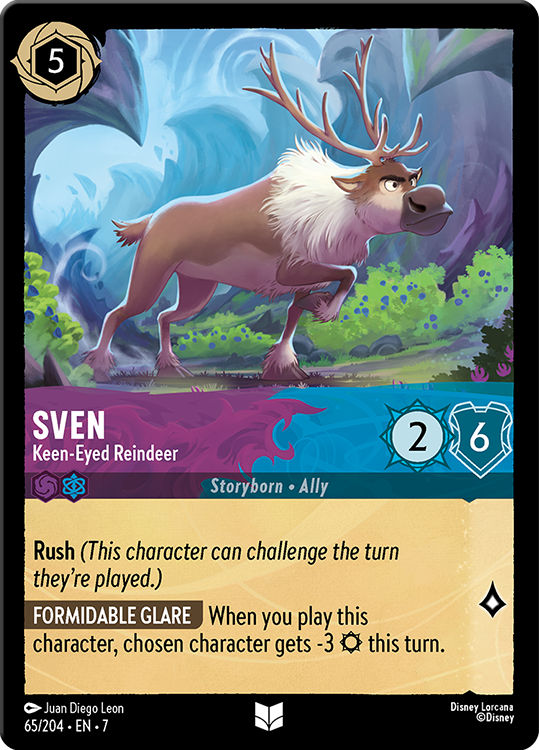 Sven - Keen-Eyed Reindeer card from the Disney Lorcana Trading Card Game