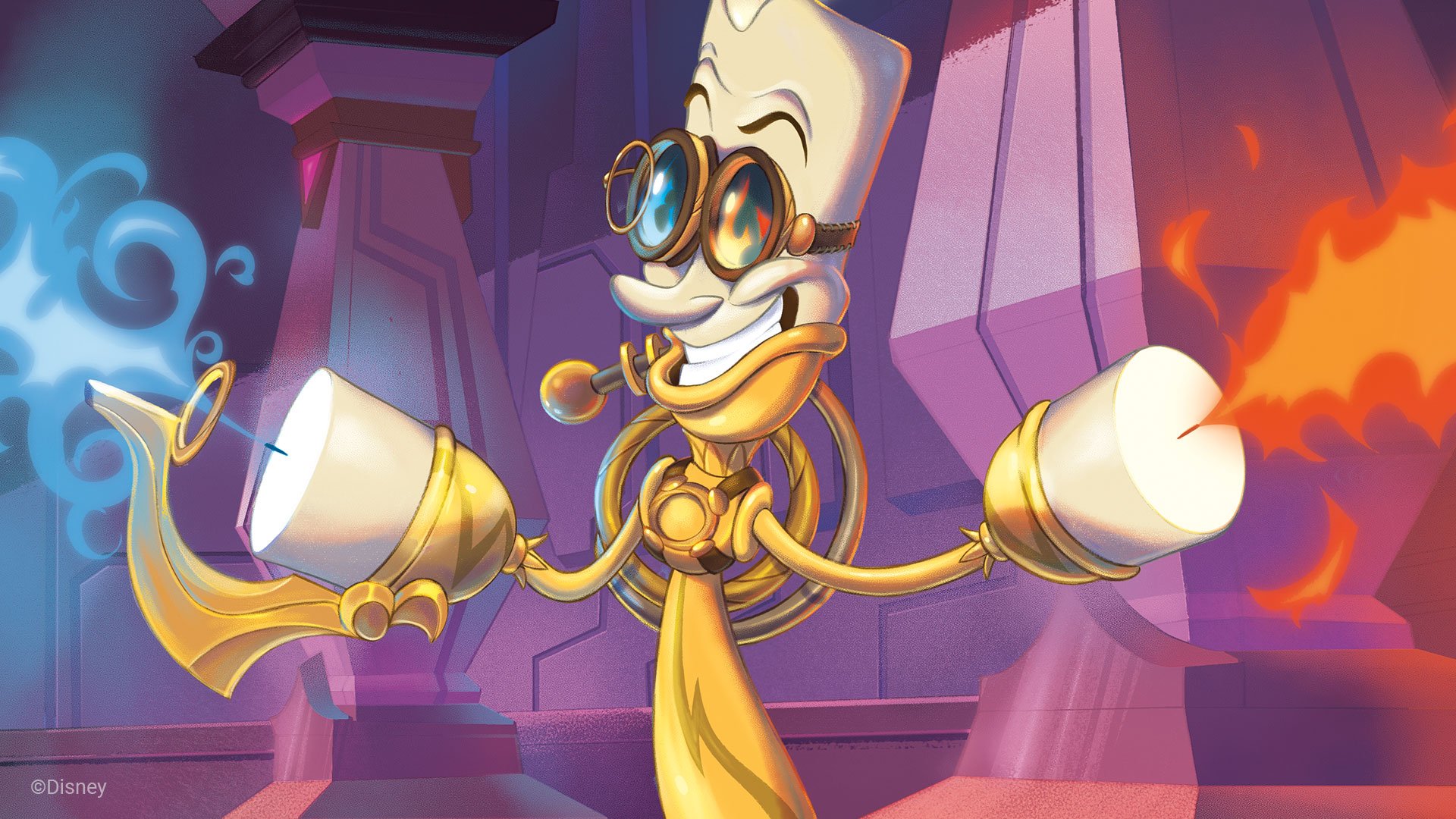 Image of a Lumiere glimmer from the game Disney Lorcana