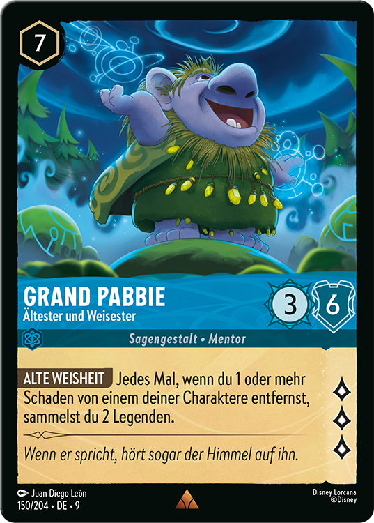 Grand Pabbie card for Disney Lorcana