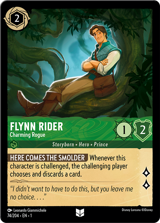Flynn Rider card for Disney Lorcana