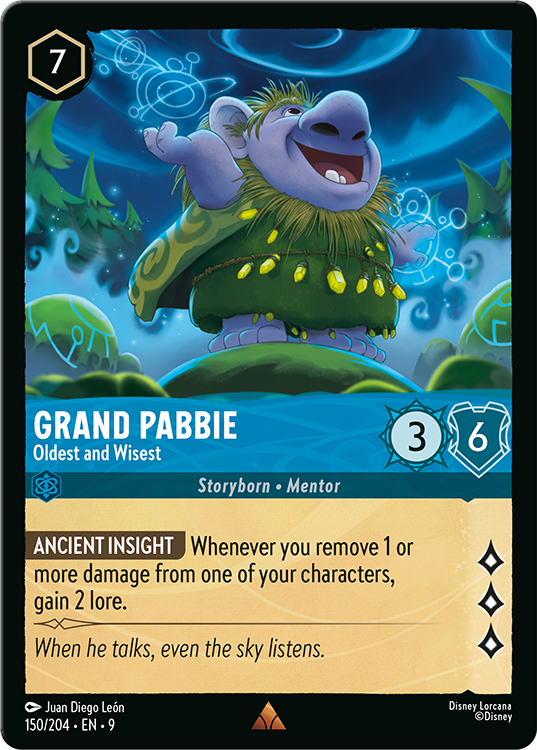 Grand Pabbie card for Disney Lorcana