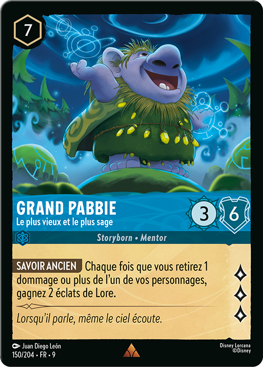 Grand Pabbie card for Disney Lorcana