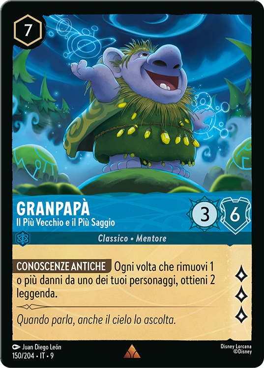Grand Pabbie card for Disney Lorcana
