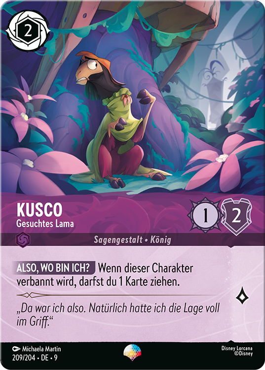Epic Kuzco Wanted Llama card for Disney Lorcana