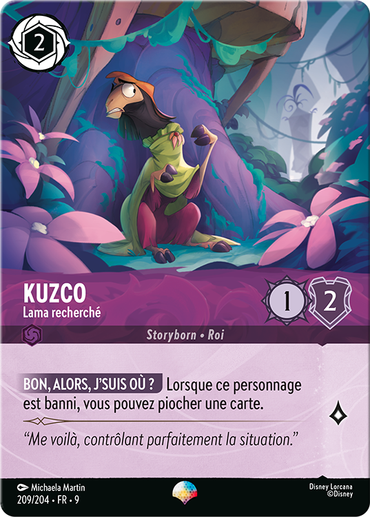 Epic Kuzco Wanted Llama card for Disney Lorcana