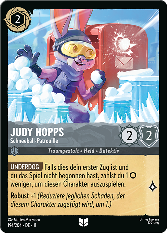 Judy Hopps - Snowball Patrol Lorcana card