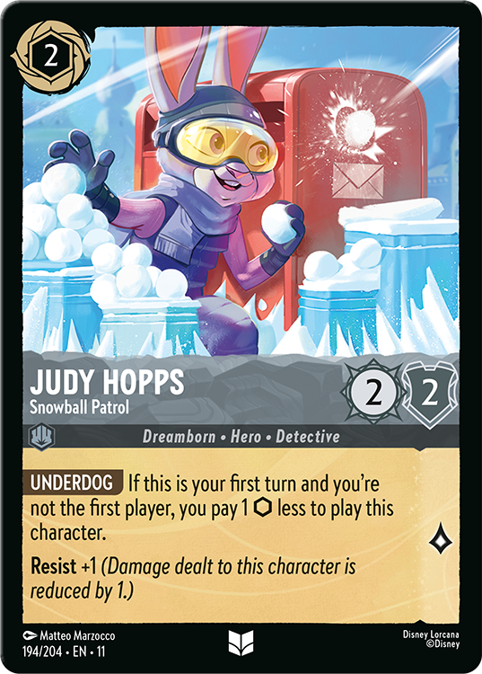 Judy Hopps - Snowball Patrol Lorcana card