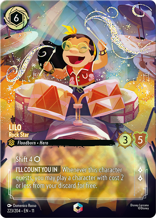 Lilo - Rock Star Enchanted card from Disney Lorcana Winterspell