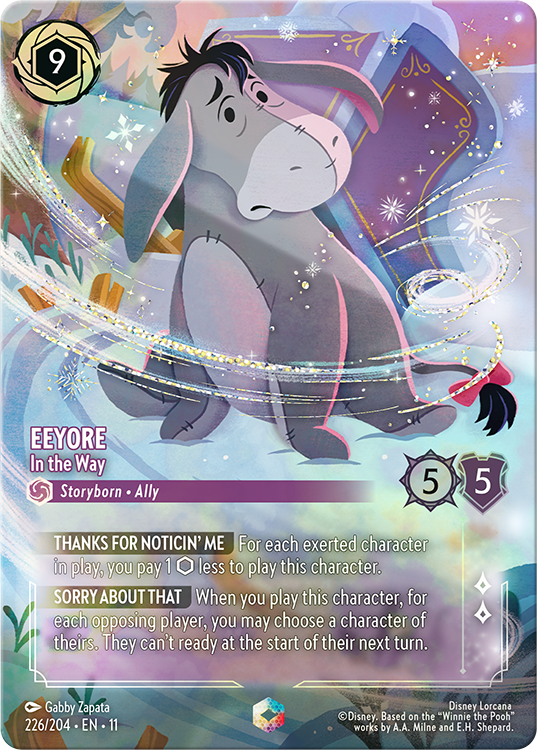 Eeyore Enchanted card from Disney Lorcana Winterspell