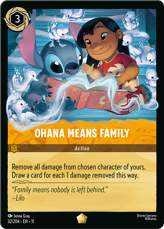 Ohana Means Family card from Disney Lorcana