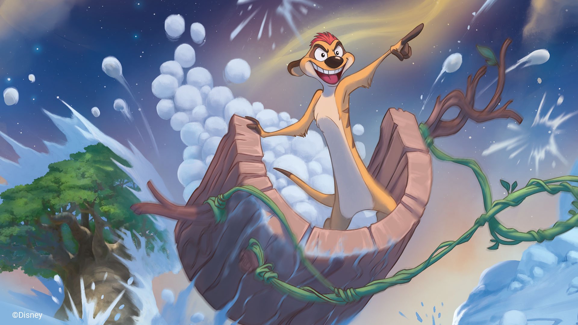 Art of Timon Snowball Seeker from Disney Lorcana