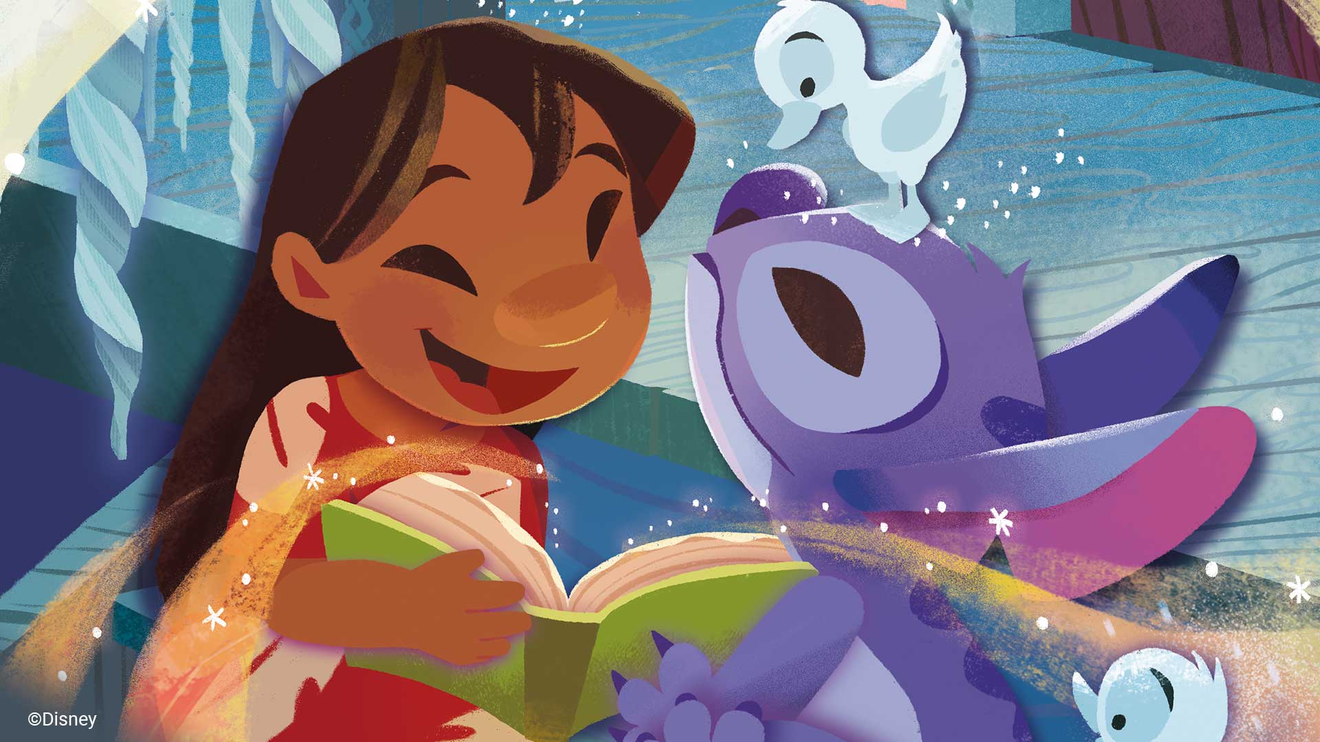 Illustration of Lilo and Stitch from the game Disney Lorcana