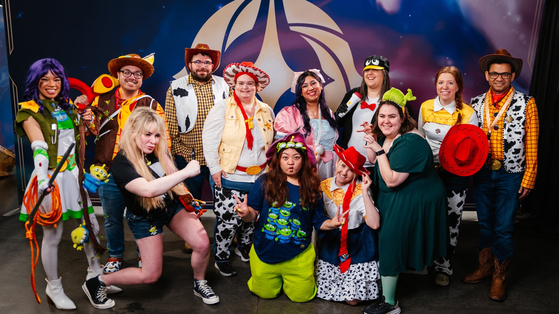 Photo of several cosplayers for Disney Lorcana