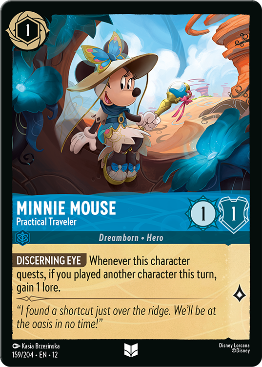 Minni Mouse - Practical Traveler card for Disney Lorcana