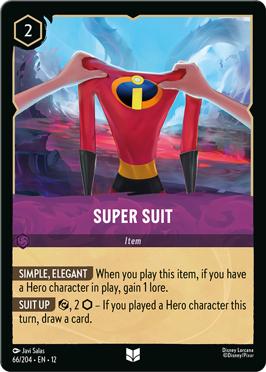 Super Suit card for Disney Lorcana