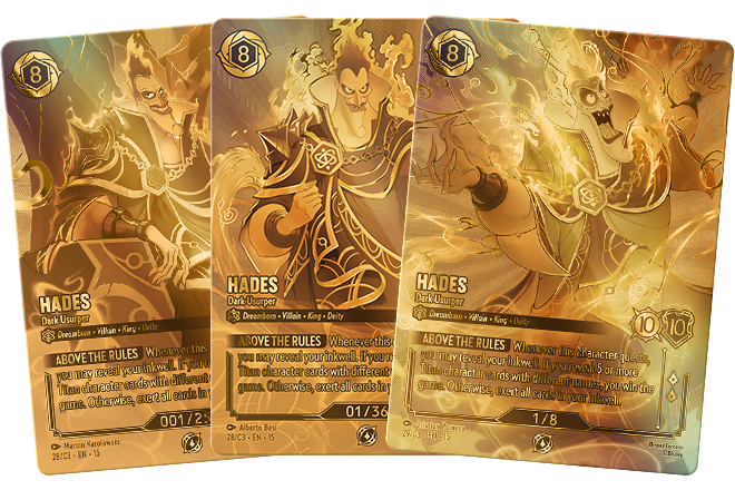 Season of Villainy fan of golden prize cards