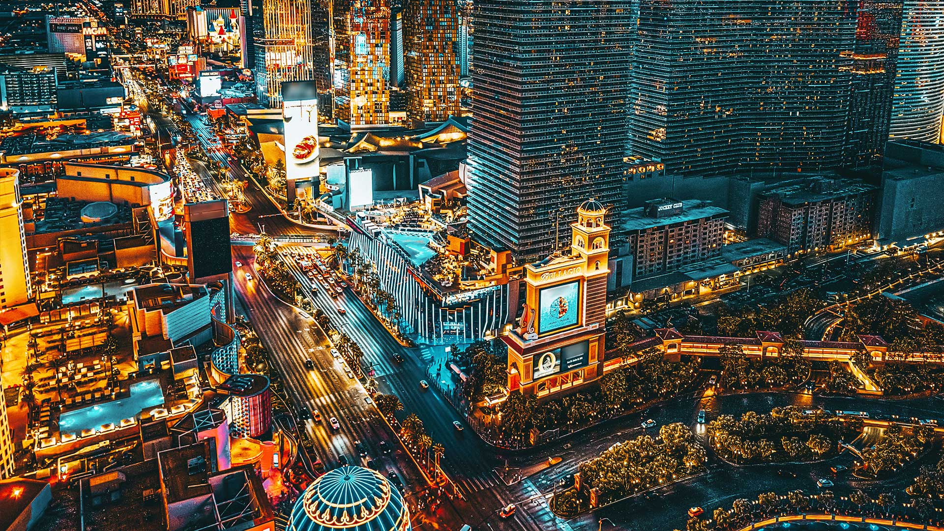 Photo of the Las Vegas skyline at night