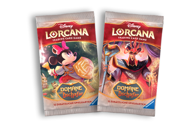 Two packs of Disney Lorcana cards