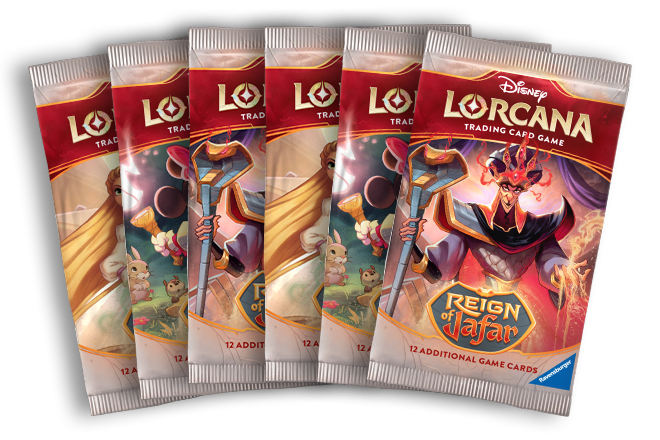 Several packs of Disney Lorcana cards