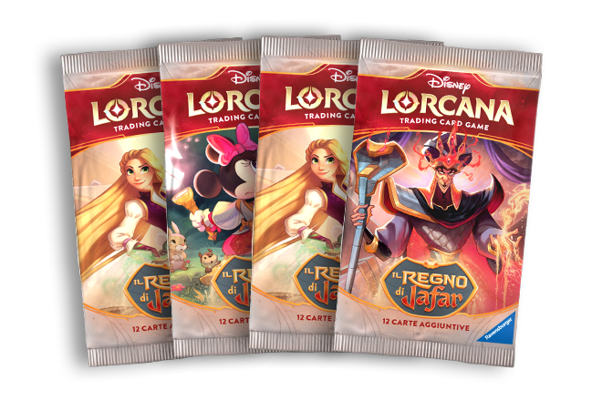 Four packs of Disney Lorcana cards