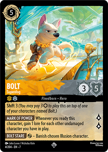 Bolt - Superdog card from the Disney Lorcana Trading Card Game
