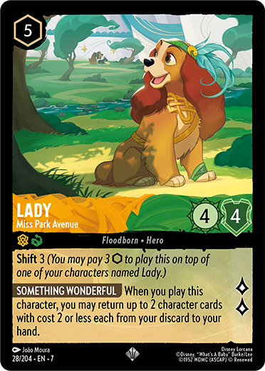 Lady - Miss Park Avenue card from the Disney Lorcana Trading Card Game